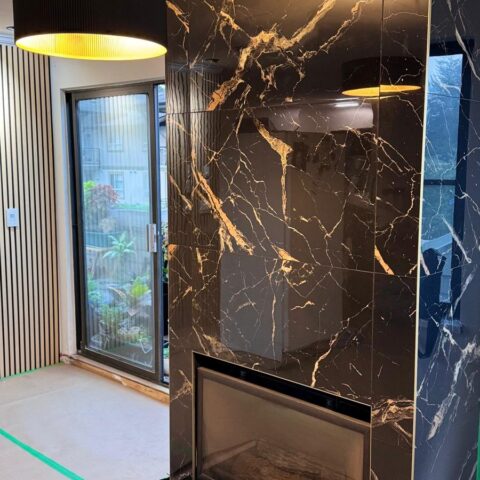 Modern Fireplace Renovation – Contemporary Stone Feature