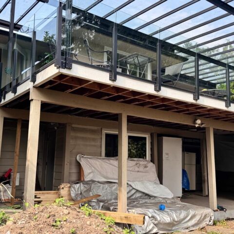 Exterior Deck Renovation with Glass Railing