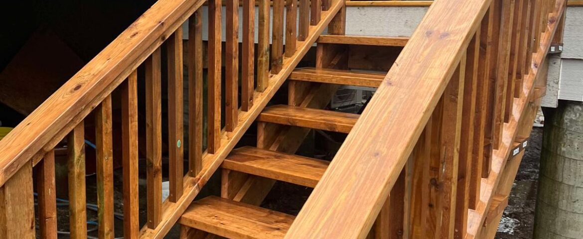 Custom Exterior Wooden Staircase