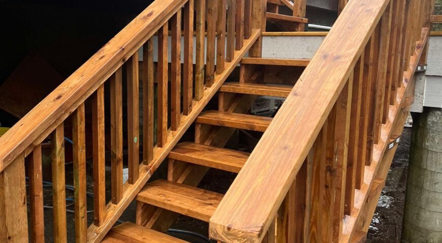 Custom Exterior Wooden Staircase