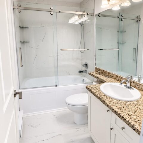 Two-Bathroom Renovation in Langley – Bathtub, Custom Shower & Waterproofing